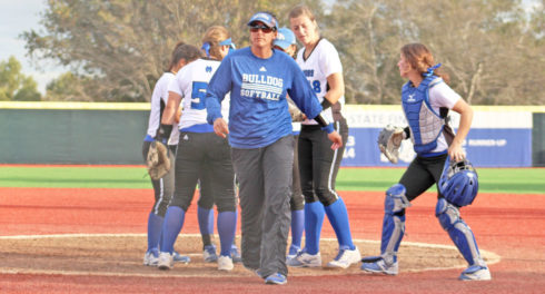 Nicole Borg, seen here from a game in 2017, earned her 400th career victory Saturday in CSM’s 6-4 win at Ohlone-Fremont. Photo by Daily Journal.