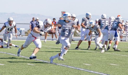 Bulldogs quarterback Kamalii Akina made his first appearance since opening week to lead CSM to a 41-9 win over Santa Rosa in the Bay 6 Conference opener Saturday at College Heights Stadium. Photo by Ivy Mao.