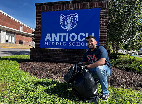 Juan Flores-Velazquez, CSM student and Veterans’ Student Club Treasurer, participated in a community service event at Antioch Middle School in Nashville, Tennessee.